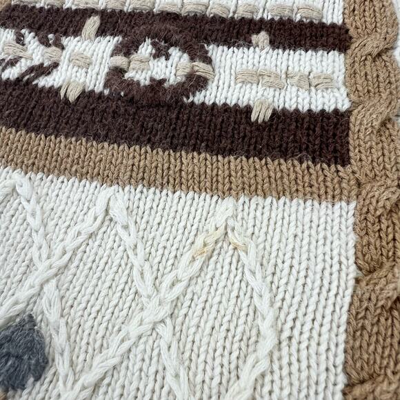 Alfred Dunner Vintage Fall Sweater Heavy Knit Women's size XL Off white Brown - Picture 7 of 8